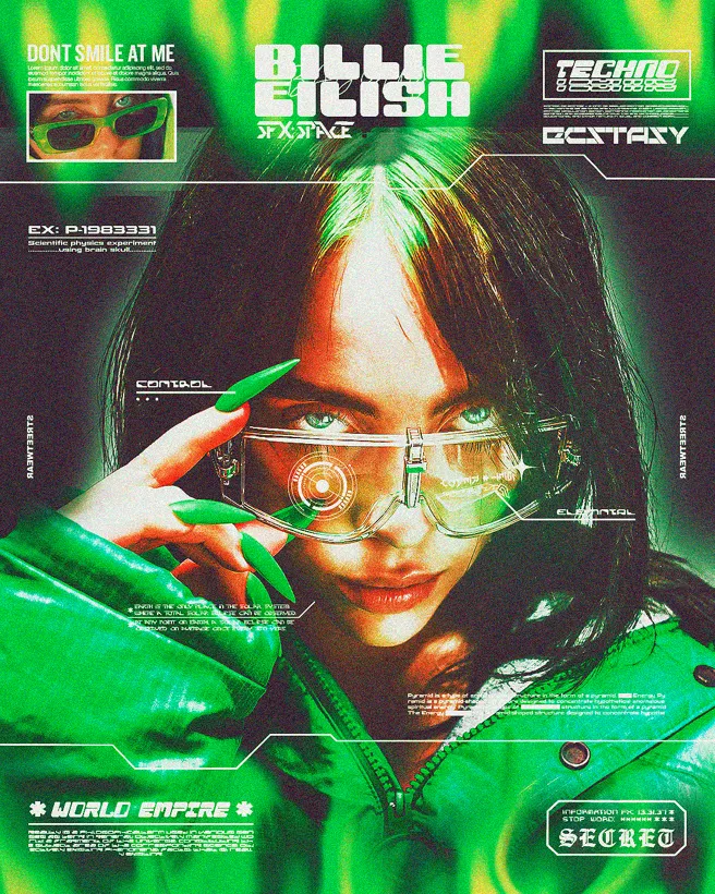 Billie Photoshop template preview
