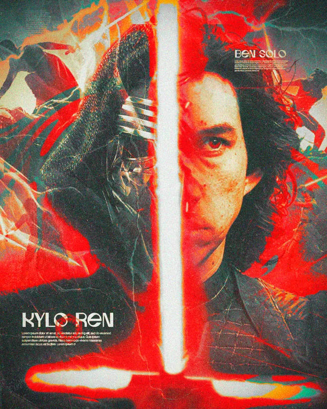 Kylo Ren Photoshop poster template preview