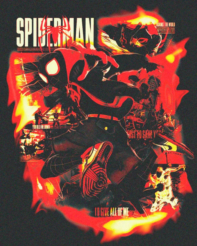Spider-Verse Photoshop poster template preview